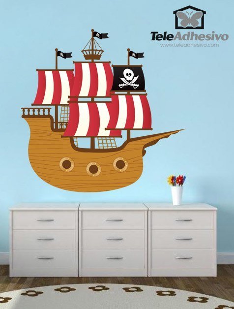 Stickers for Kids: Small pirate boat