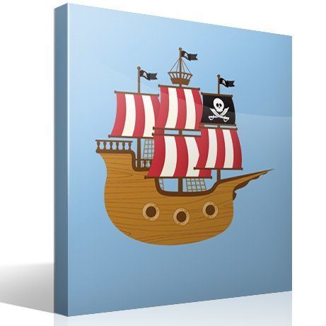 Stickers for Kids: Small pirate boat