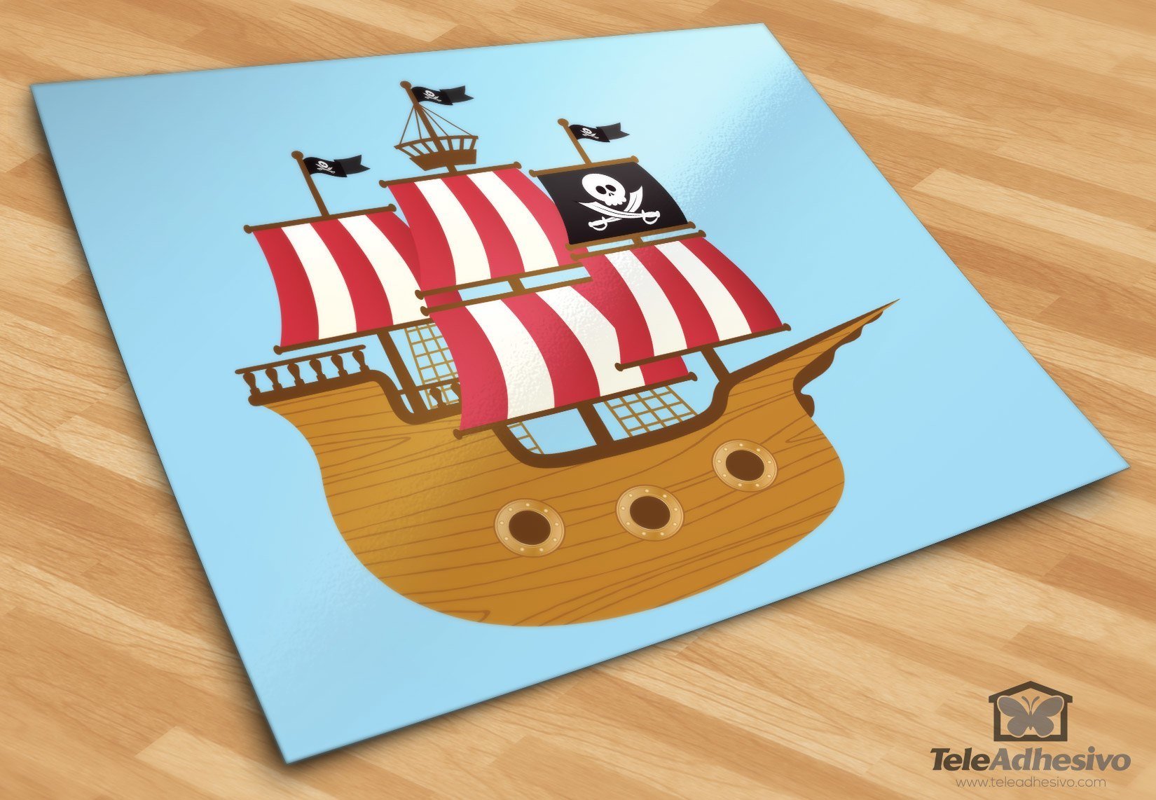 Stickers for Kids: Small pirate boat