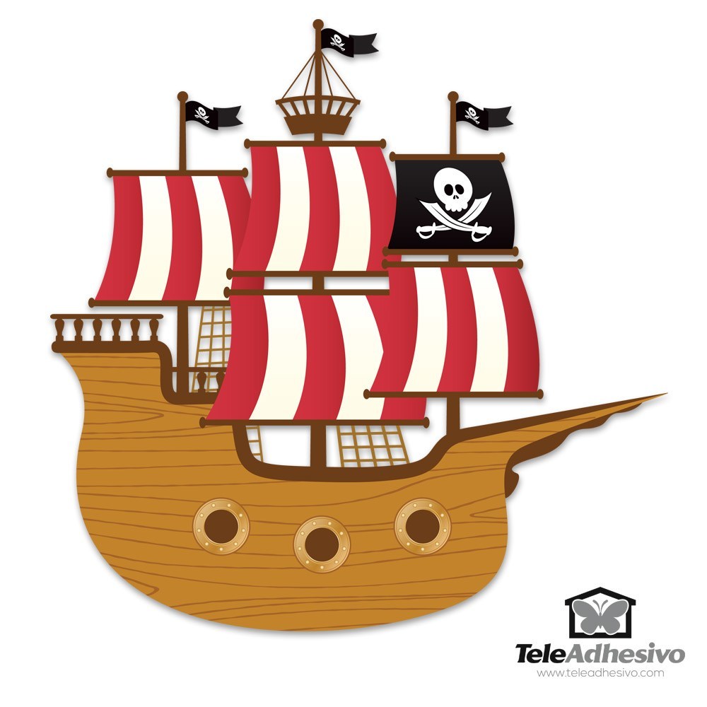 Stickers for Kids: Small pirate boat