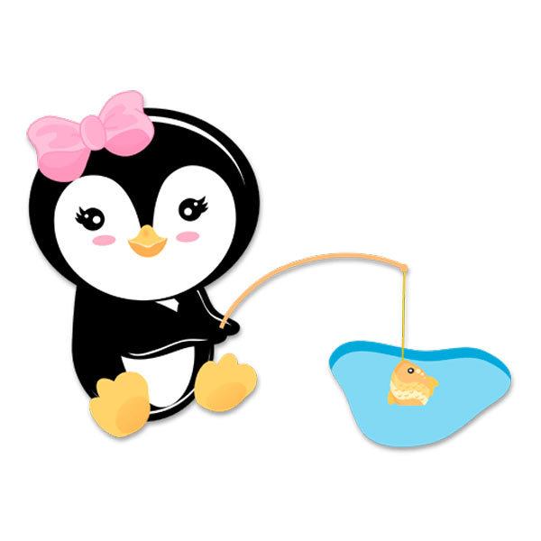 Stickers for Kids: Penguin fishing