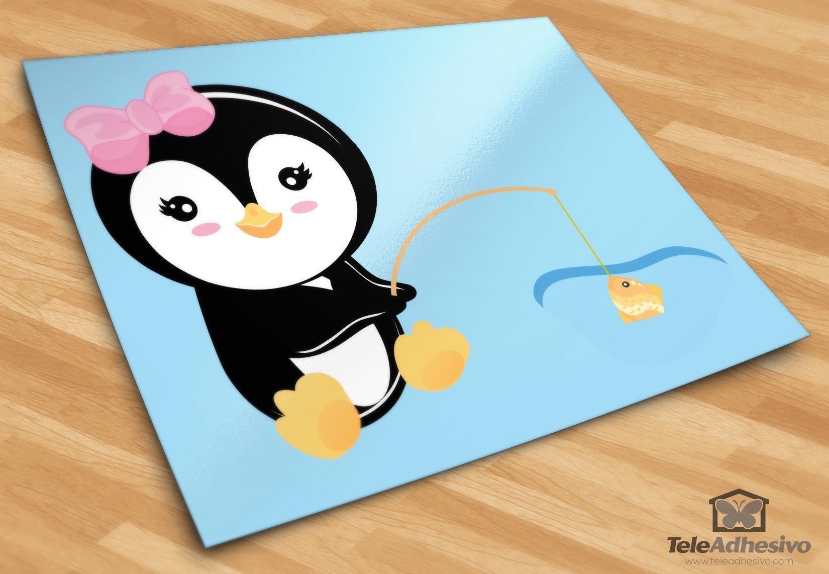 Stickers for Kids: Penguin fishing