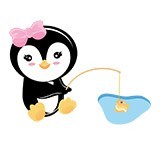 Stickers for Kids: Penguin fishing 6