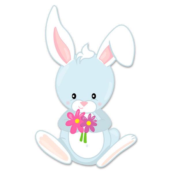 Stickers for Kids: Rabbit with flowers