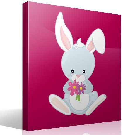 Stickers for Kids: Rabbit with flowers