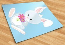 Stickers for Kids: Rabbit with flowers 5