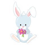 Stickers for Kids: Rabbit with flowers 6