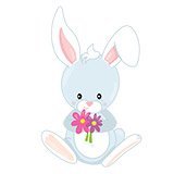 Stickers for Kids: Rabbit with flowers 6