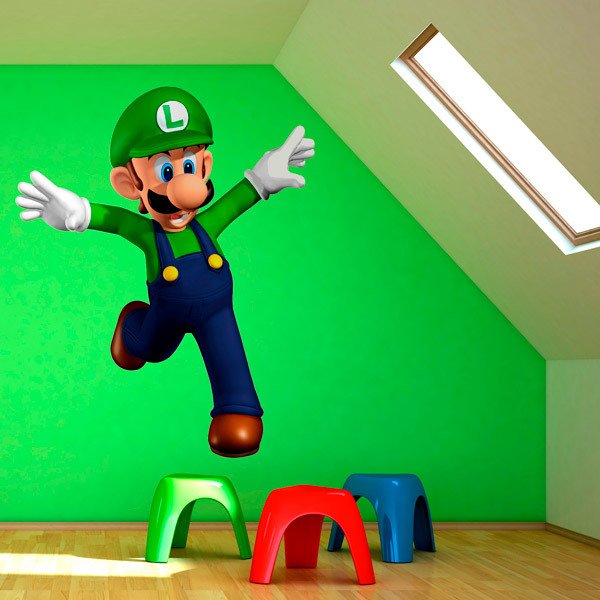 Stickers for Kids: Luigi Running 1