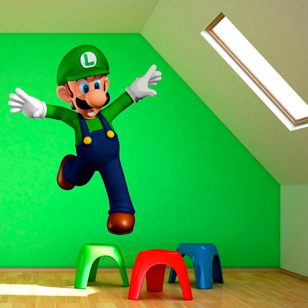 Stickers for Kids: Luigi Running