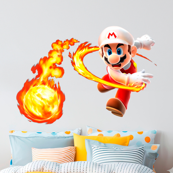 Stickers for Kids: Mario Bros Fireball 1