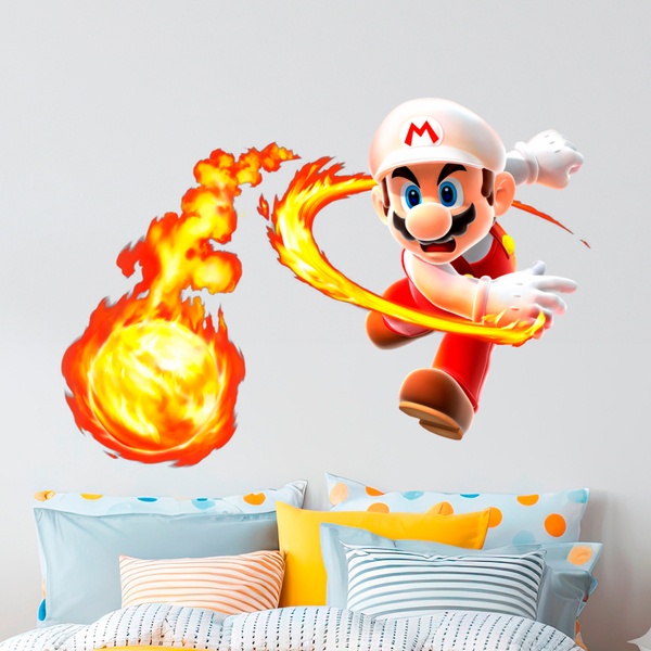 Stickers for Kids: Mario Bros Fireball