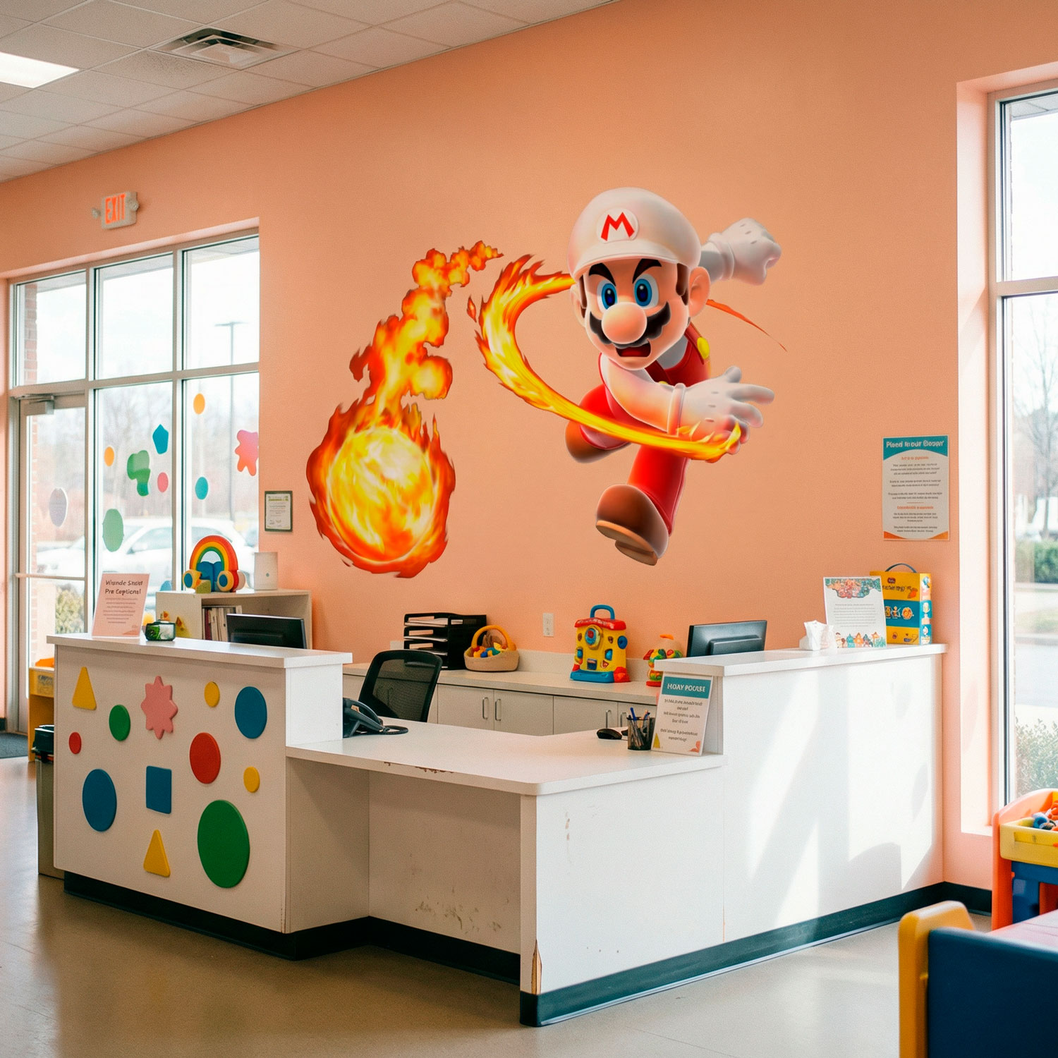 Stickers for Kids: Mario Bros Fireball