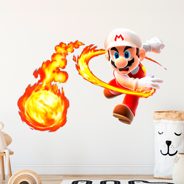 Stickers for Kids: Mario Bros Fireball