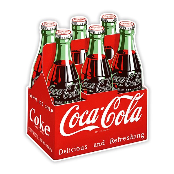 Car & Motorbike Stickers: Pack of 6 Coca Colas