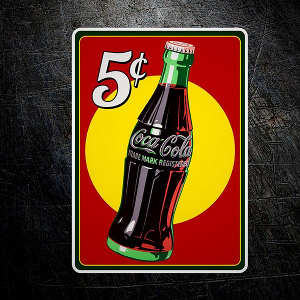 Car & Motorbike Stickers: Coca Cola 5 Cents