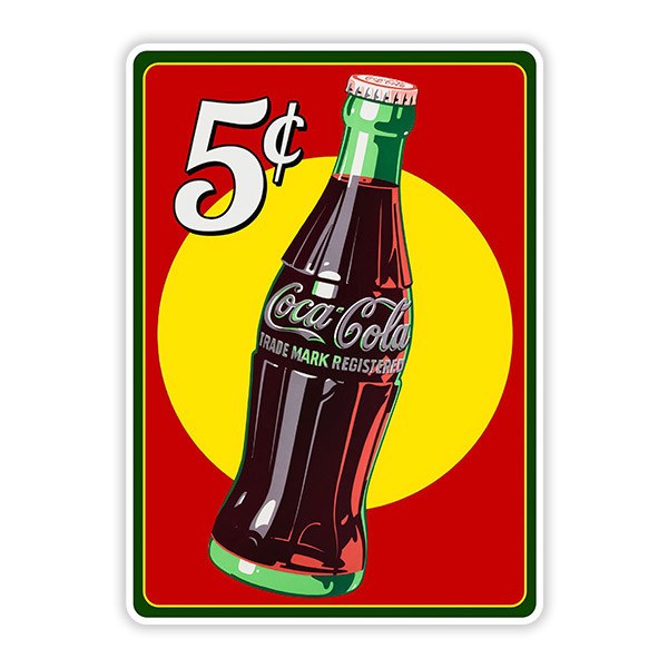 Car & Motorbike Stickers: Coca Cola 5 Cents