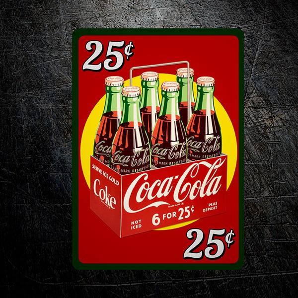 Car & Motorbike Stickers: Pack of 6 Coca Colas at 25 Cents 1