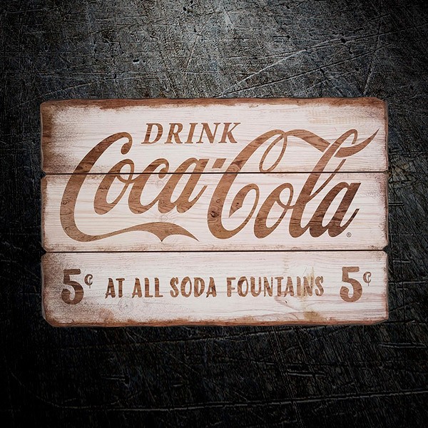 Car & Motorbike Stickers: Coca Cola Wooden Sign