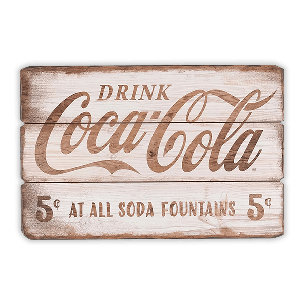 Car & Motorbike Stickers: Coca Cola Wooden Sign