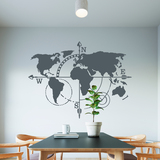 Wall Stickers: World Map Cardinal Points 3