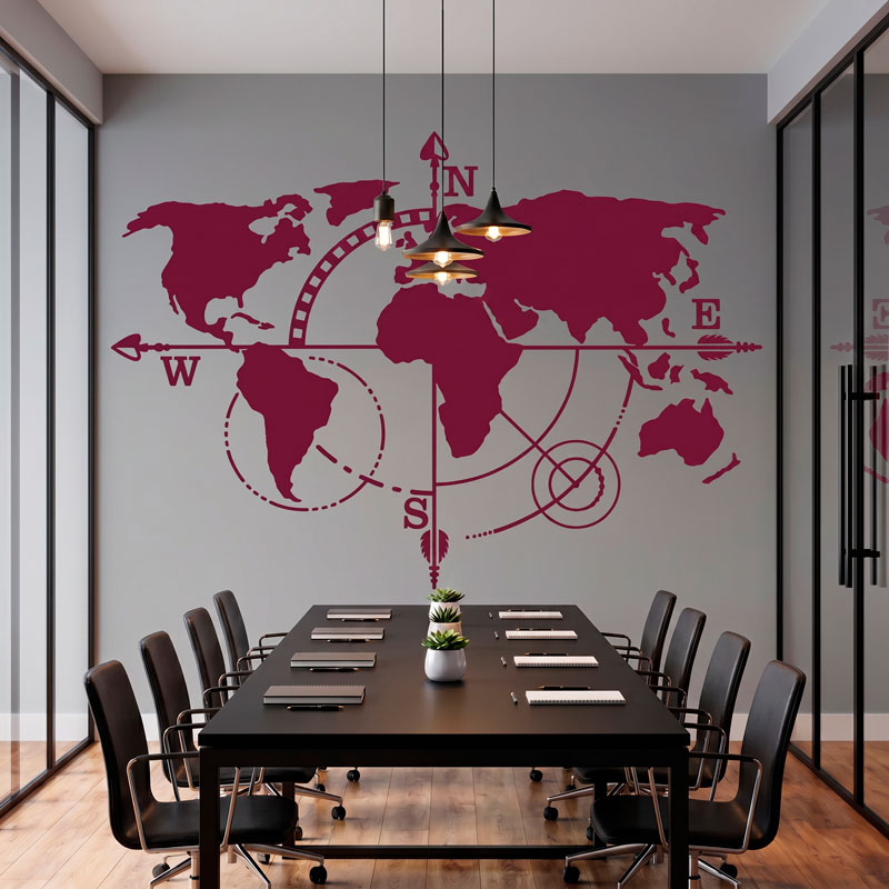 World Map Cardinal Points 7/8