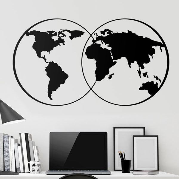 Wall Stickers: World Map Circles