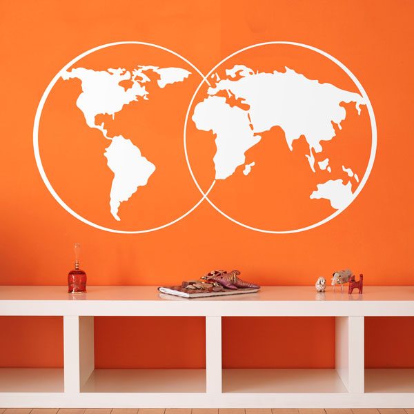 Wall Stickers: World Map Circles