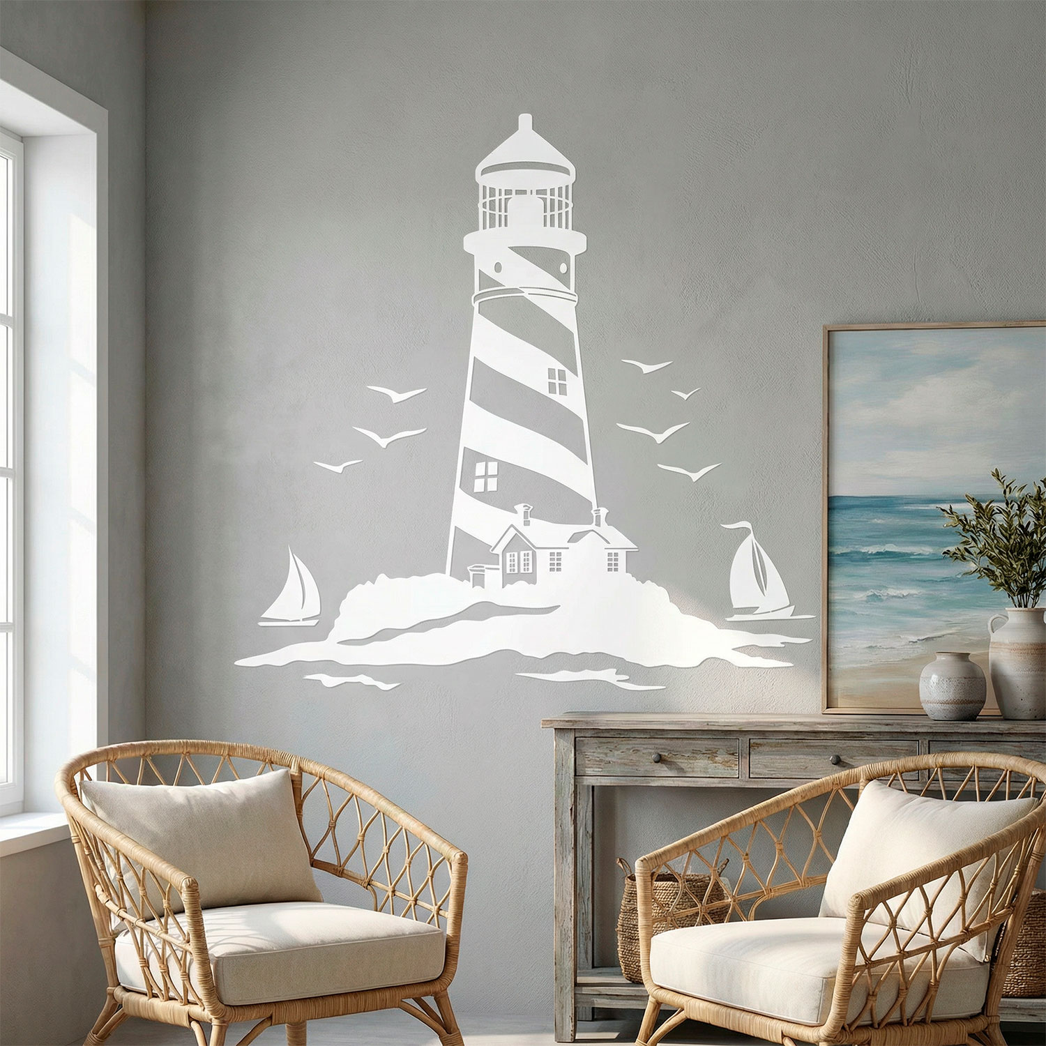 Wall Stickers: Lighthouse and Sailboats
