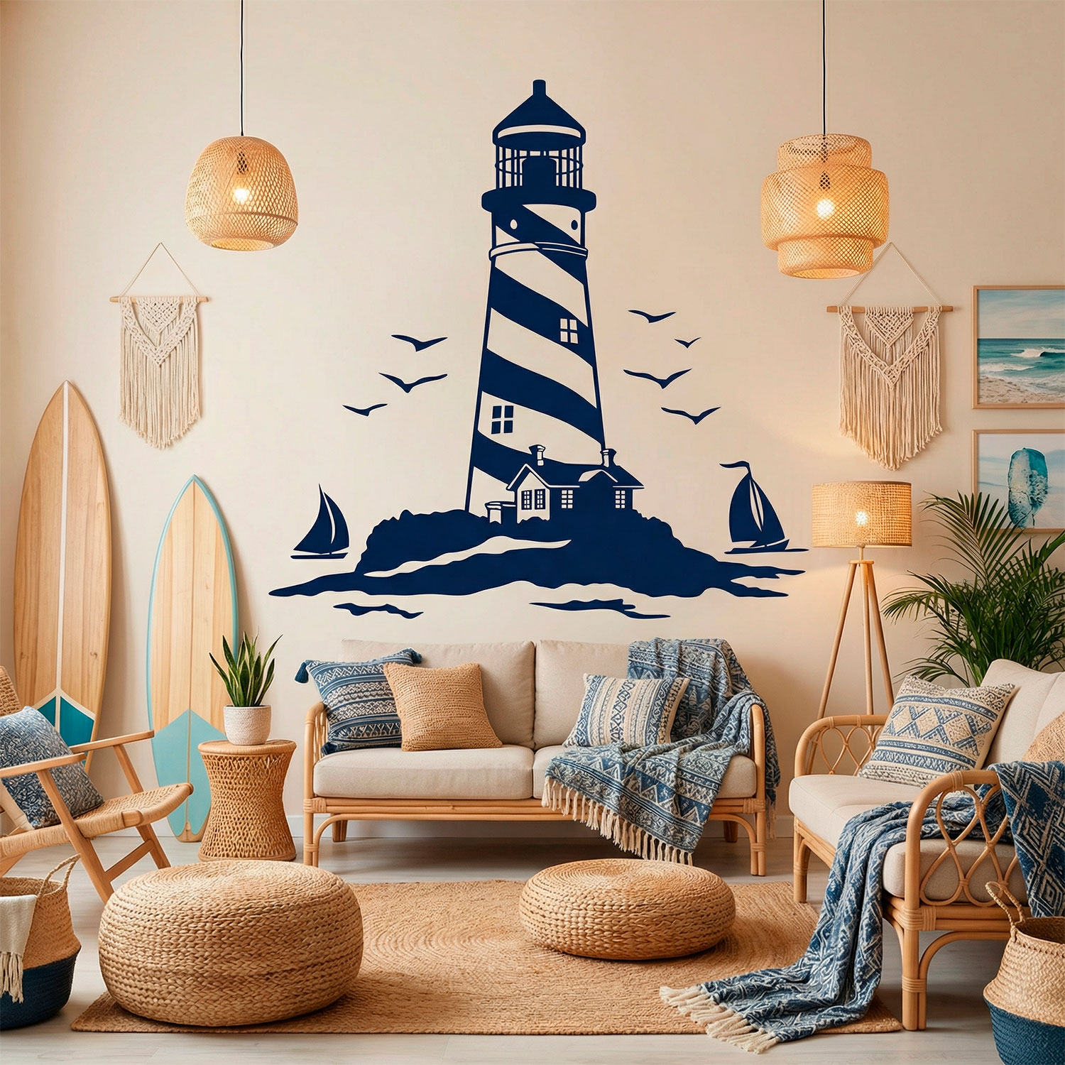 Wall Stickers: Lighthouse and Sailboats