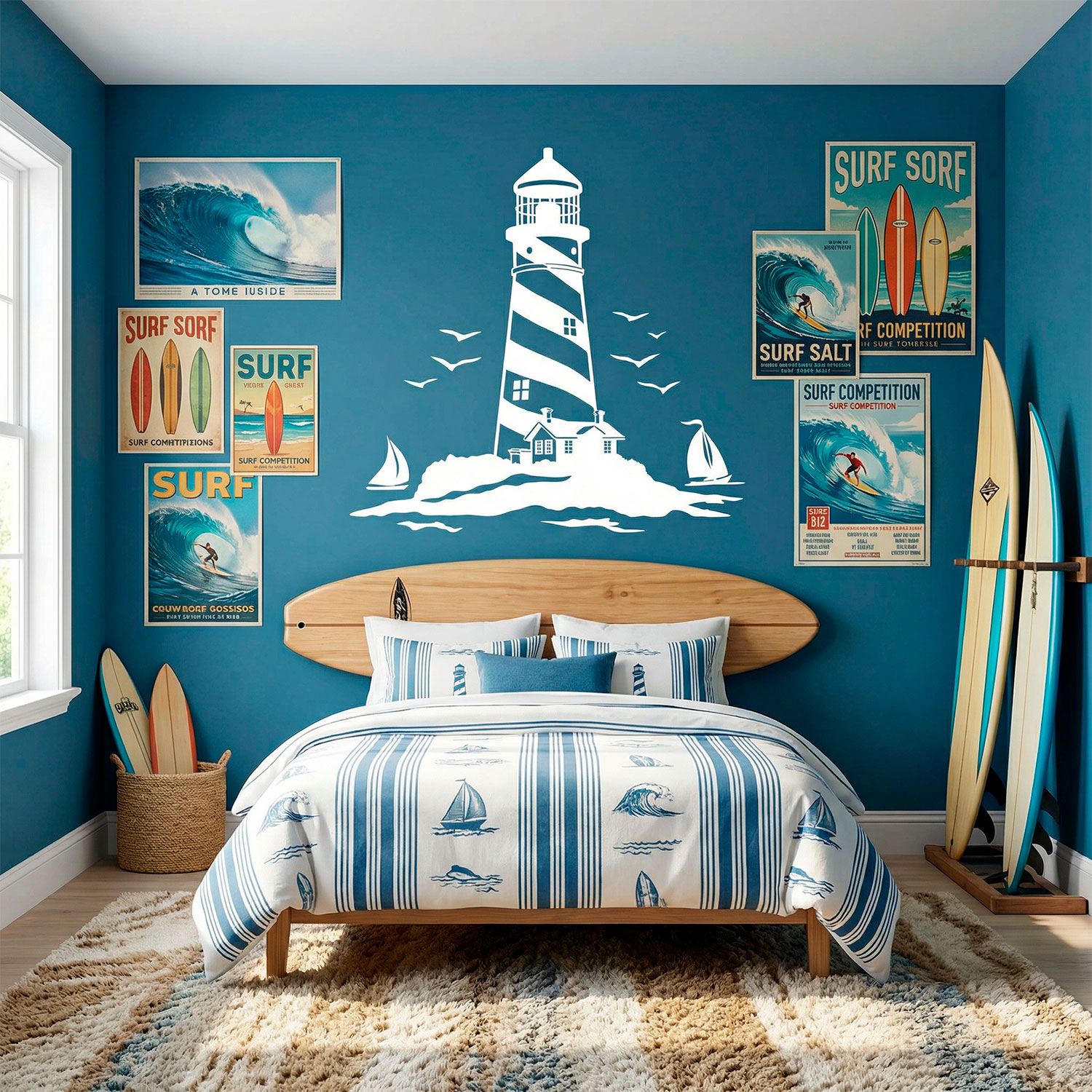 Wall Stickers: Lighthouse and Sailboats