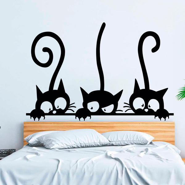 Wall Stickers: 3 Leaning Cats 0