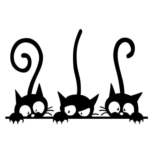 Wall Stickers: 3 Leaning Cats