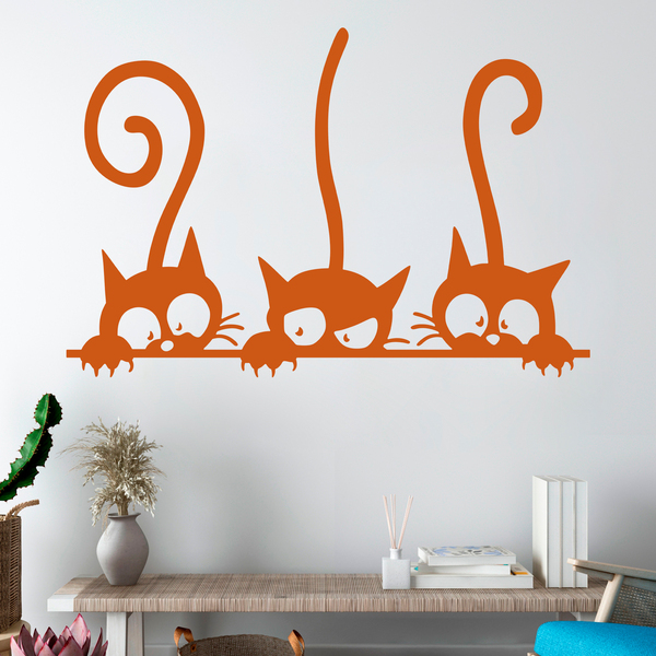 Wall Stickers: 3 Leaning Cats