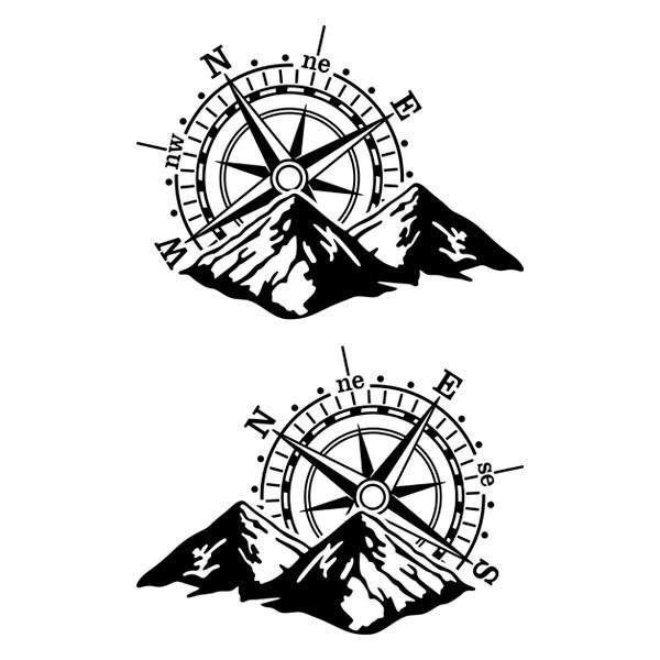 Car & Motorbike Stickers: Compass Wind Rose 4x4