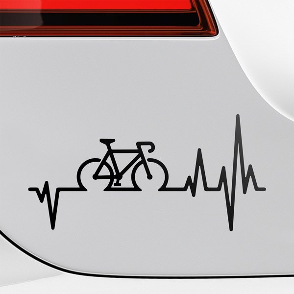 Car & Motorbike Stickers: Cardiogram Bicycle 0