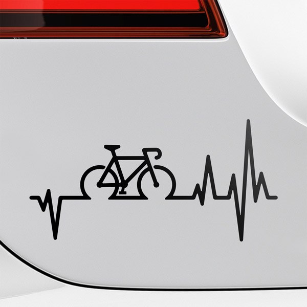 Car & Motorbike Stickers: Cardiogram Bicycle