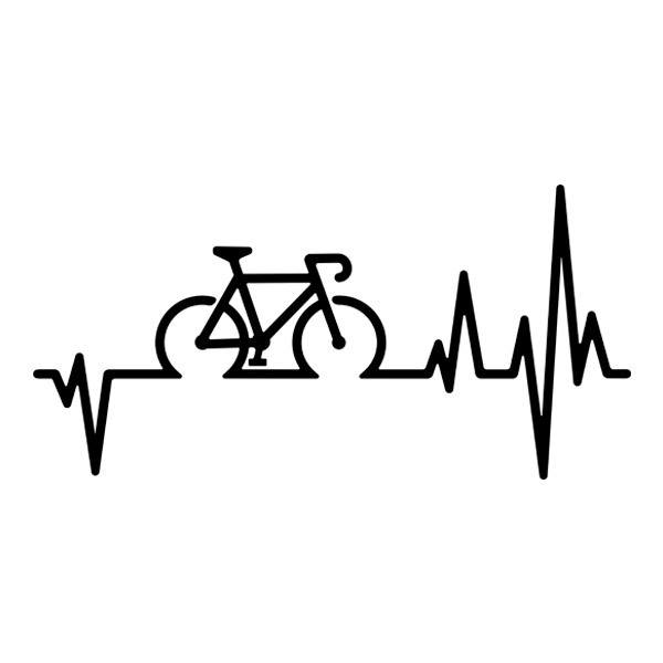 Car & Motorbike Stickers: Cardiogram Bicycle