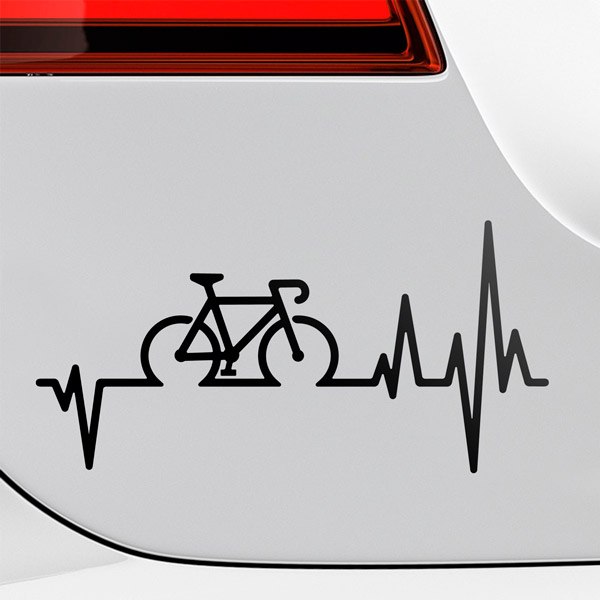 Car & Motorbike Stickers: Cardiogram Bicycle