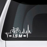 Car & Motorbike Stickers: Cardiogram Bicycle Distance 1.5m 3