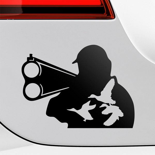 Car & Motorbike Stickers: Silhouette Hunter Aiming 0