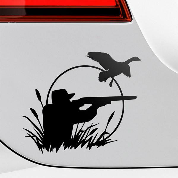 Car & Motorbike Stickers: Duck Hunter Silhouette