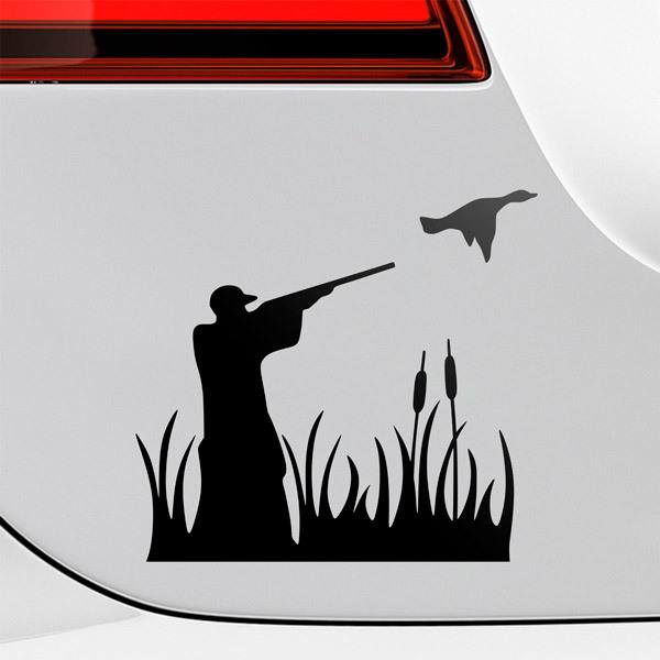 Car & Motorbike Stickers: Silhouette Hunter Shooting