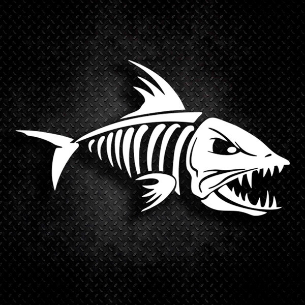Car & Motorbike Stickers: Fish Skeleton 0