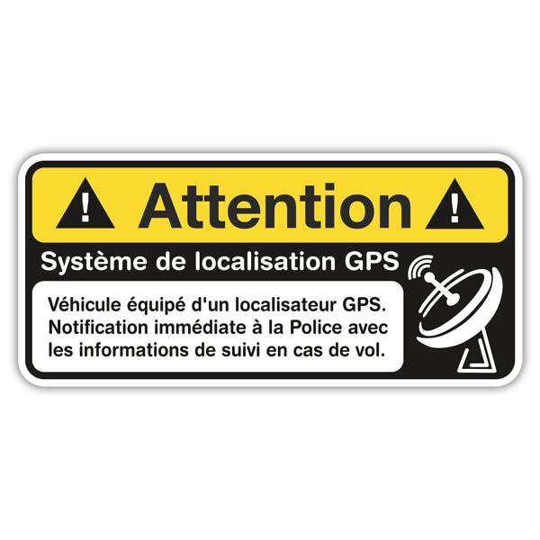 Car & Motorbike Stickers: Attention GPS