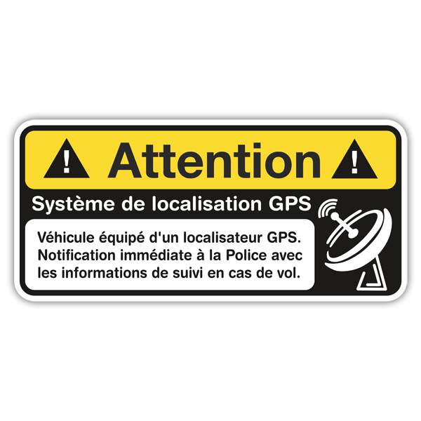 Car & Motorbike Stickers: Attention GPS 0