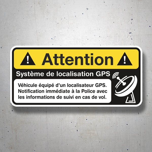 Car & Motorbike Stickers: Attention GPS