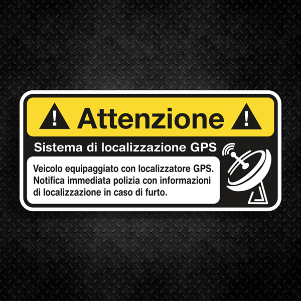 Car & Motorbike Stickers: Attenzione GPS