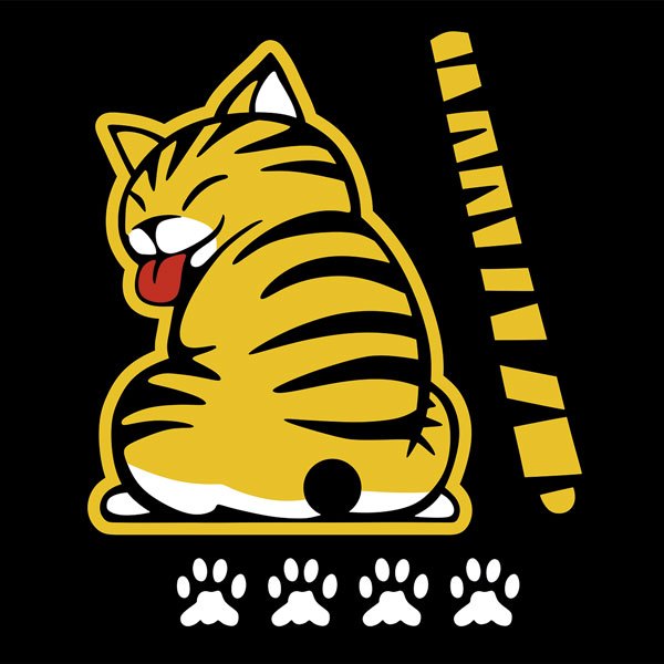 Car & Motorbike Stickers: Windscreen Wipers Cat Yellow