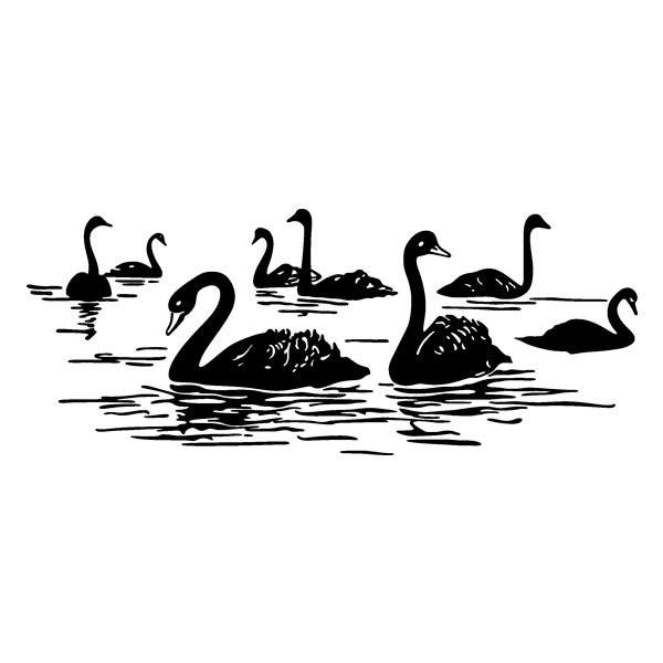 Wall Stickers: Swans on the Lake